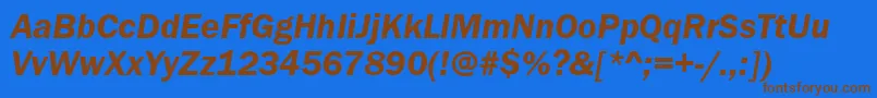 FranklingotitcteedemItalic Font – Brown Fonts on Blue Background