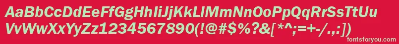 FranklingotitcteedemItalic Font – Green Fonts on Red Background