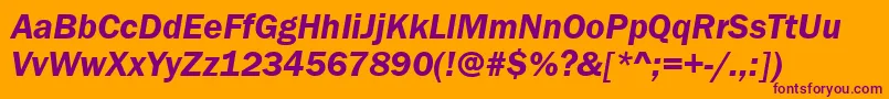 FranklingotitcteedemItalic Font – Purple Fonts on Orange Background