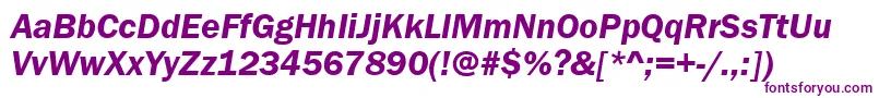 FranklingotitcteedemItalic-fontti – violetit fontit valkoisella taustalla