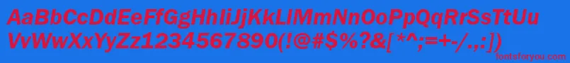 FranklingotitcteedemItalic Font – Red Fonts on Blue Background