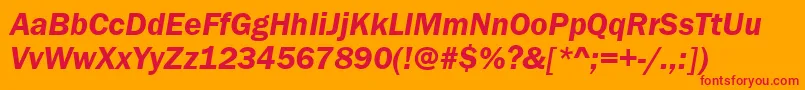 FranklingotitcteedemItalic Font – Red Fonts on Orange Background