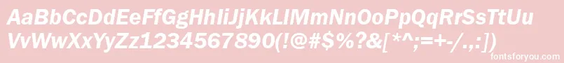 FranklingotitcteedemItalic-Schriftart – Weiße Schriften auf rosa Hintergrund