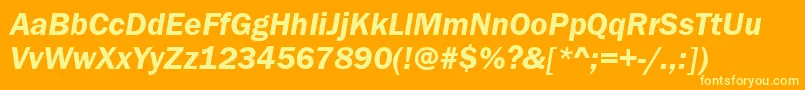 Police FranklingotitcteedemItalic – polices jaunes sur fond orange