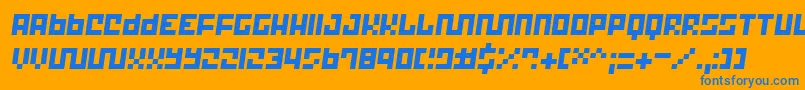 フォントTrick12 – オレンジの背景に青い文字