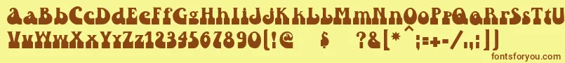 Asylbekm25inkwell.Kz-fontti – ruskeat fontit keltaisella taustalla