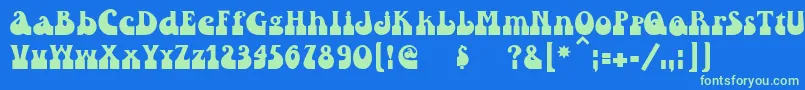 Asylbekm25inkwell.Kz Font – Green Fonts on Blue Background