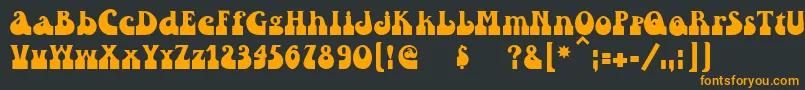 フォントAsylbekm25inkwell.Kz – 黒い背景にオレンジの文字
