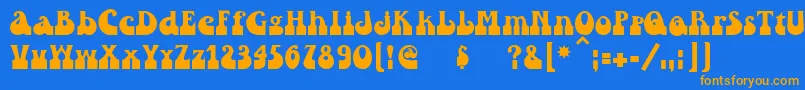 Asylbekm25inkwell.Kz Font – Orange Fonts on Blue Background