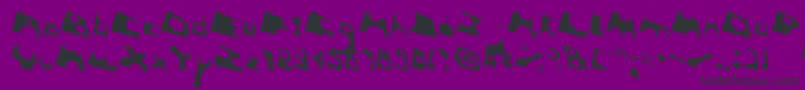 フォントToolegoFreeflight – 紫の背景に黒い文字