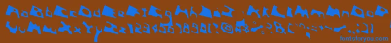 Шрифт ToolegoFreeflight – синие шрифты на коричневом фоне