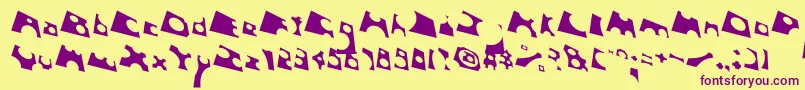 ToolegoFreeflight Font – Purple Fonts on Yellow Background
