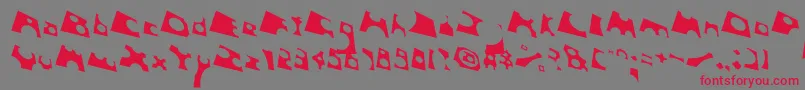 フォントToolegoFreeflight – 赤い文字の灰色の背景