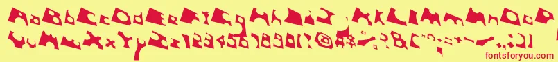 ToolegoFreeflight Font – Red Fonts on Yellow Background