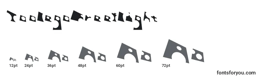 Размеры шрифта ToolegoFreeflight