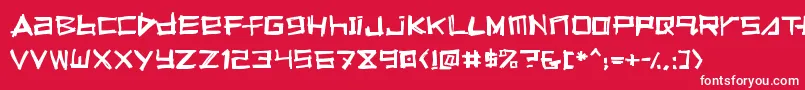 Squeeg Font – White Fonts on Red Background