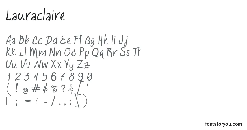 Schriftart Lauraclaire – Alphabet, Zahlen, spezielle Symbole