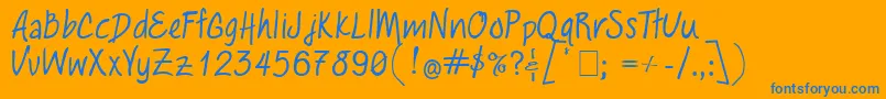 Lauraclaire Font – Blue Fonts on Orange Background