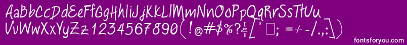フォントLauraclaire – 紫の背景に白い文字