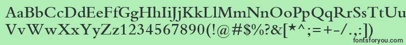 フォントBemboMtSemibold – 緑の背景に黒い文字