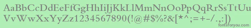 フォントBemboMtSemibold – 緑の背景に灰色の文字