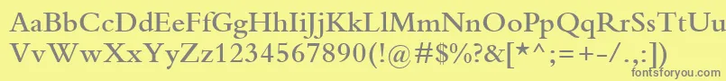 フォントBemboMtSemibold – 黄色の背景に灰色の文字