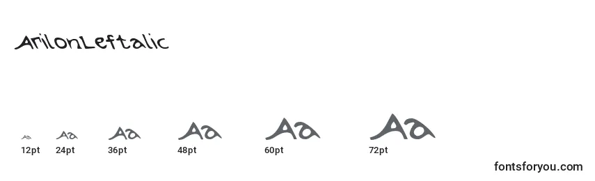 Размеры шрифта ArilonLeftalic