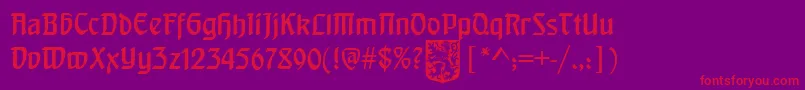 HeinrichText Font – Red Fonts on Purple Background