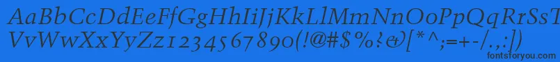 Шрифт BlackfordOldstyleSsiNormal – чёрные шрифты на синем фоне