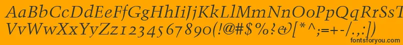 BlackfordOldstyleSsiNormal-Schriftart – Schwarze Schriften auf orangefarbenem Hintergrund