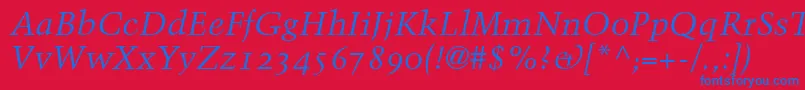 BlackfordOldstyleSsiNormal Font – Blue Fonts on Red Background