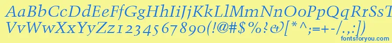 BlackfordOldstyleSsiNormal Font – Blue Fonts on Yellow Background