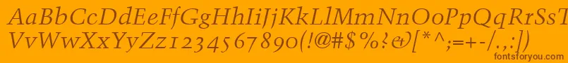 BlackfordOldstyleSsiNormal-Schriftart – Braune Schriften auf orangefarbenem Hintergrund