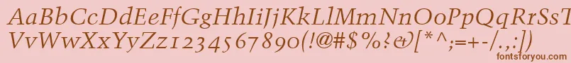 BlackfordOldstyleSsiNormal-Schriftart – Braune Schriften auf rosa Hintergrund