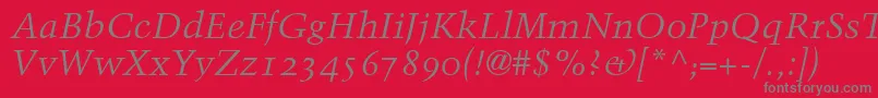 BlackfordOldstyleSsiNormal-Schriftart – Graue Schriften auf rotem Hintergrund