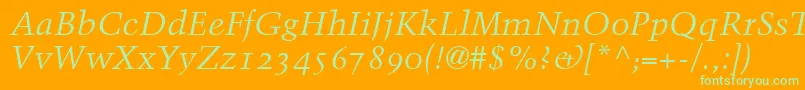 BlackfordOldstyleSsiNormal Font – Green Fonts on Orange Background