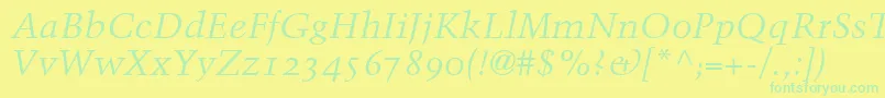 BlackfordOldstyleSsiNormal Font – Green Fonts on Yellow Background