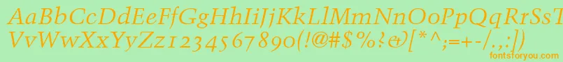 BlackfordOldstyleSsiNormal Font – Orange Fonts on Green Background