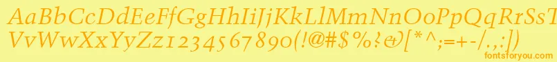 BlackfordOldstyleSsiNormal Font – Orange Fonts on Yellow Background
