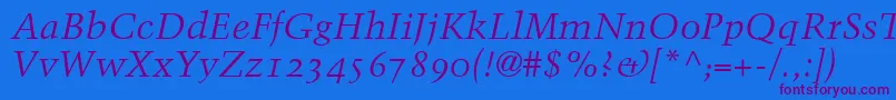 BlackfordOldstyleSsiNormal Font – Purple Fonts on Blue Background