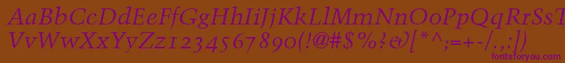 BlackfordOldstyleSsiNormal Font – Purple Fonts on Brown Background
