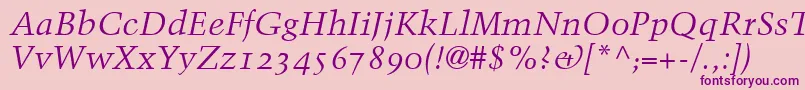 Шрифт BlackfordOldstyleSsiNormal – фиолетовые шрифты на розовом фоне