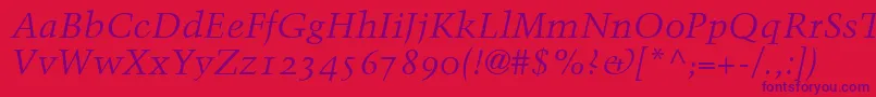 BlackfordOldstyleSsiNormal Font – Purple Fonts on Red Background