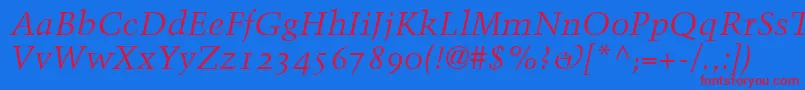 BlackfordOldstyleSsiNormal Font – Red Fonts on Blue Background