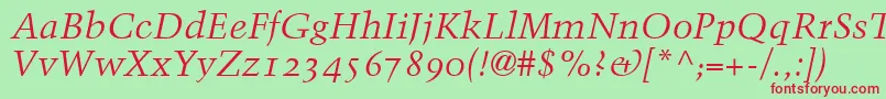 BlackfordOldstyleSsiNormal Font – Red Fonts on Green Background