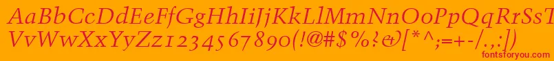 BlackfordOldstyleSsiNormal Font – Red Fonts on Orange Background