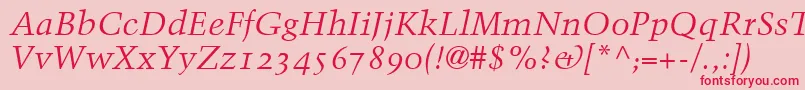Шрифт BlackfordOldstyleSsiNormal – красные шрифты на розовом фоне
