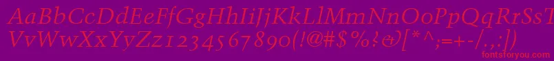 BlackfordOldstyleSsiNormal Font – Red Fonts on Purple Background