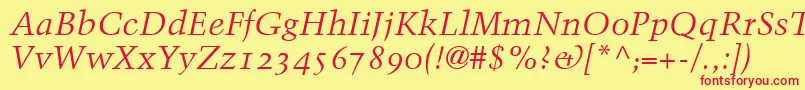 BlackfordOldstyleSsiNormal Font – Red Fonts on Yellow Background