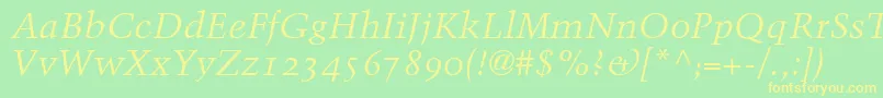 BlackfordOldstyleSsiNormal Font – Yellow Fonts on Green Background